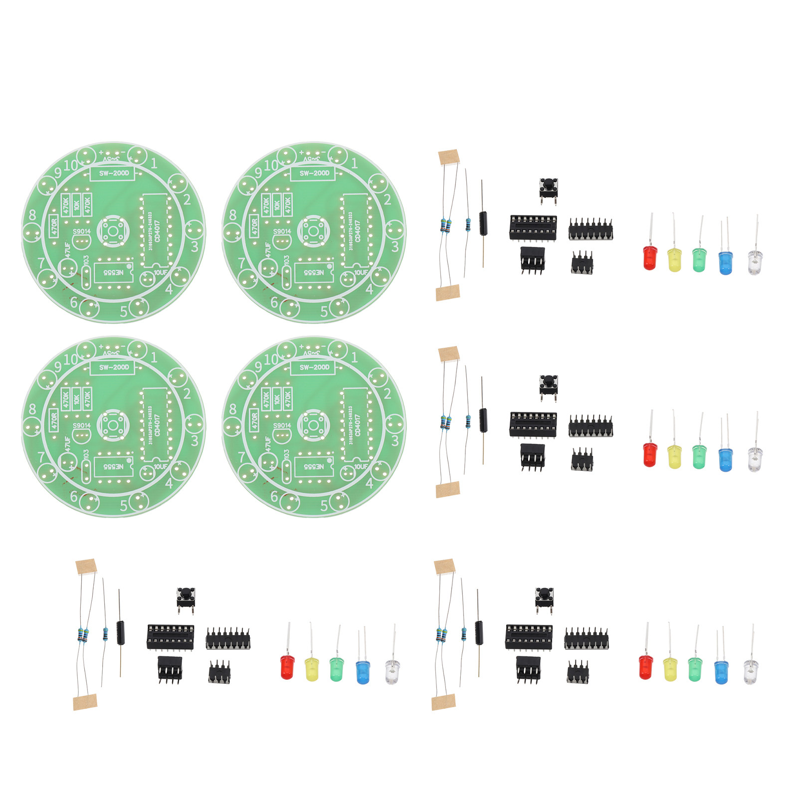 Diy Electronics Kits For Beginners - 전자 부품 납땜 연습 키트 4세트,