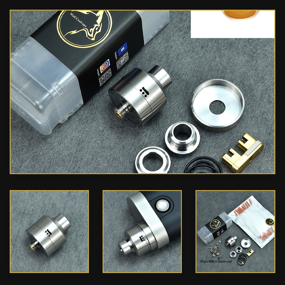 Diy Vape Electronics - MTL 베이핑용 Wolfcoolvape Nisshoku RDA 분무기,