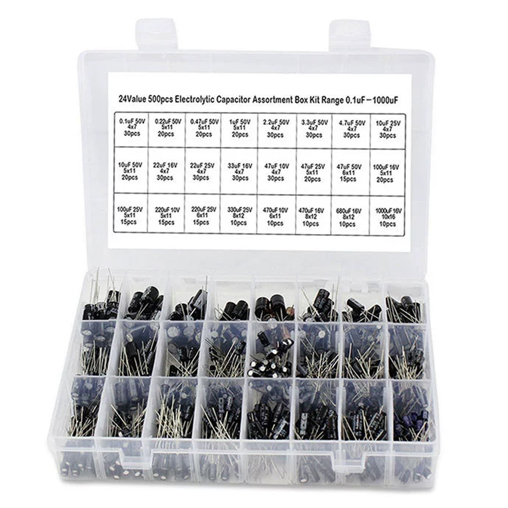 500개 전해 콘덴서 모듬 키트 0.1uF-1000uF - Capacitor Kit Assortment 리뷰 및 가격