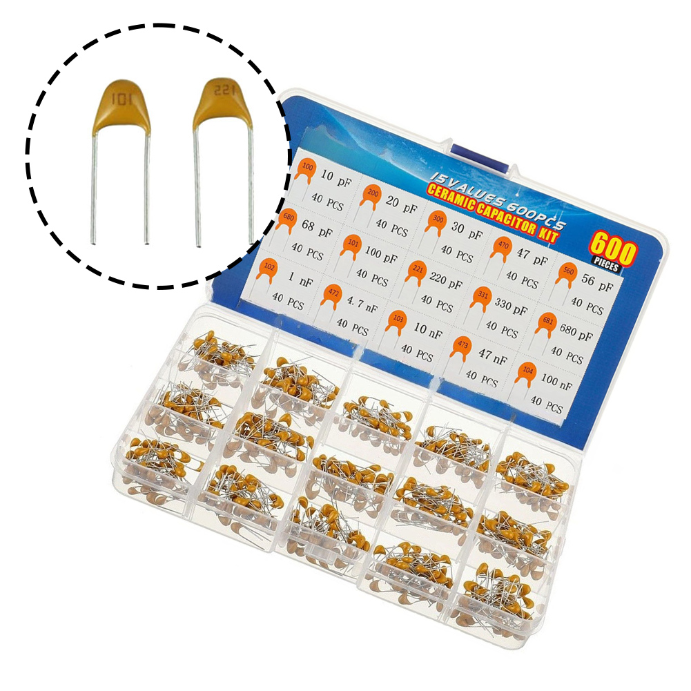 600Pcs 15값 도자기 커패시터 모듬 키트 10pF - Capacitor Kit Assortment 리뷰 및 가격