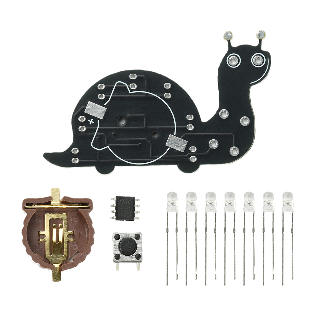 달팽이 LED 플로잉 라이트 납땜 연습용 PCB - 전 - Diy Electronics Kits For Beginners 리뷰 및 가격