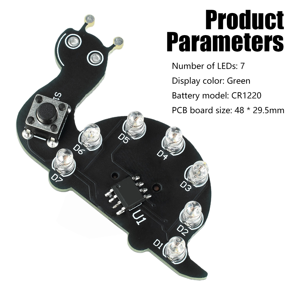 달팽이 LED 플로잉 라이트 납땜 연습용 PCB - 전 - Diy Electronics Kits For Beginners 리뷰 및 가격