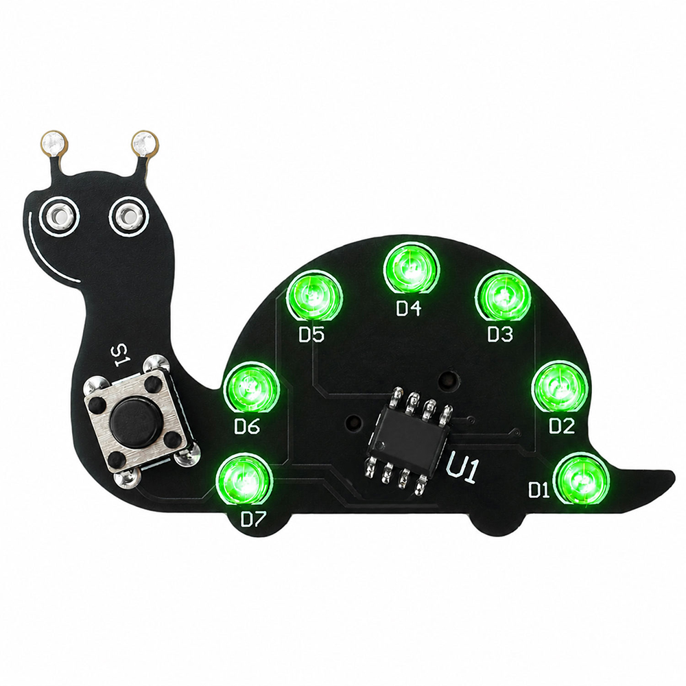 달팽이 LED 플로잉 라이트 납땜 연습용 PCB - 전 - Diy Electronics Kits For Beginners 리뷰 및 가격