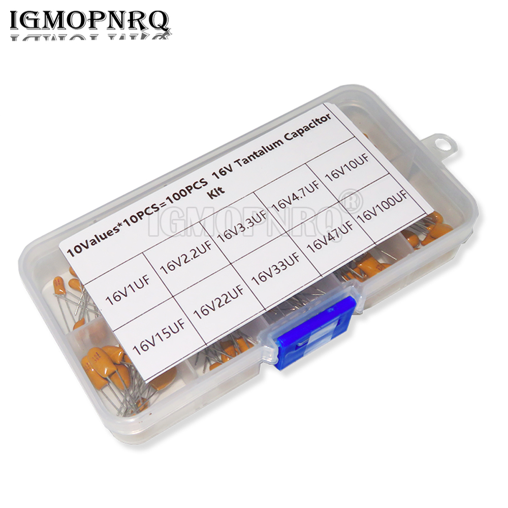 100PCS 10Value * 10Pcs 16V 탄탈륨 - Capacitor Kit Assortment 리뷰 및 가격