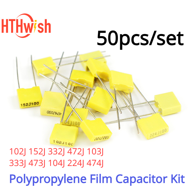 50PCS 102J~474J 폴리프로필렌 필름 커패시터 - Capacitor Kit Assortment 리뷰 및 가격