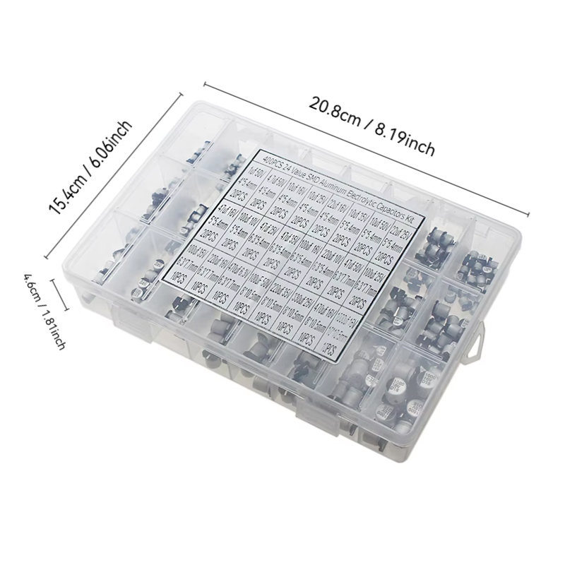 400PCS 24 값 SMD 알루미늄 전해 커패시터 키 - Capacitor Kit Assortment 리뷰 및 가격