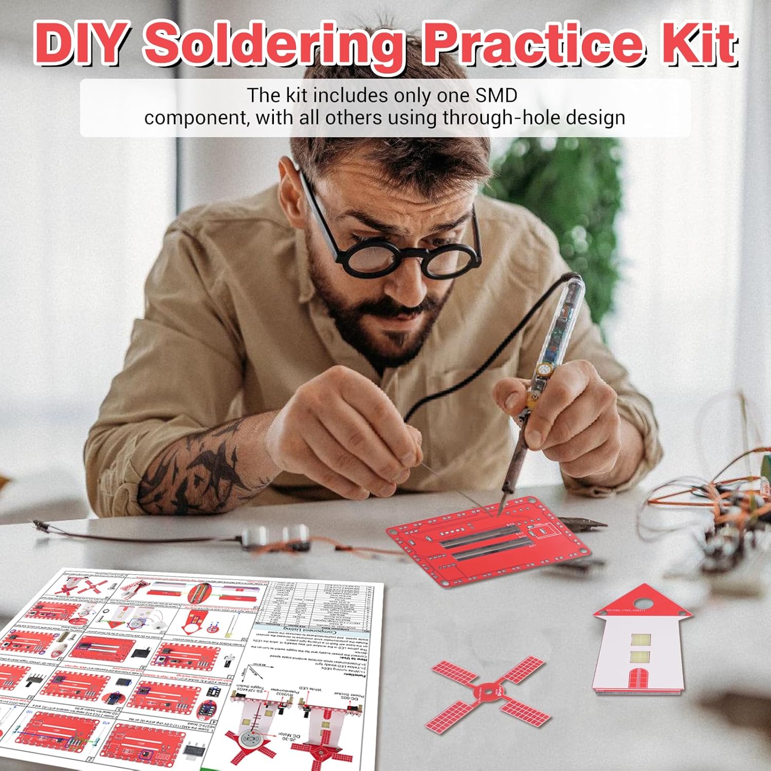 DIY 풍차 납땜 연습 키트 LED 깜박이는 빛이있는  - Diy Electronics Kits For Beginners 리뷰 및 가격